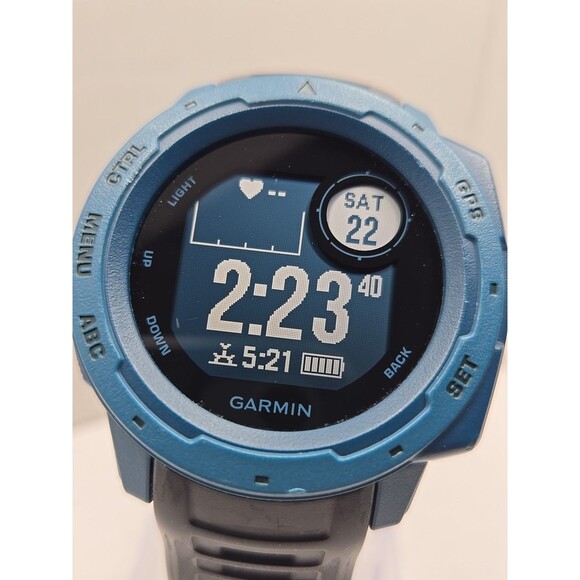Garmin Instinct Lakeside Blue Rugged GPS Smartwatch 46mm Heart Rate 100M Unisex - Picture 4 of 10